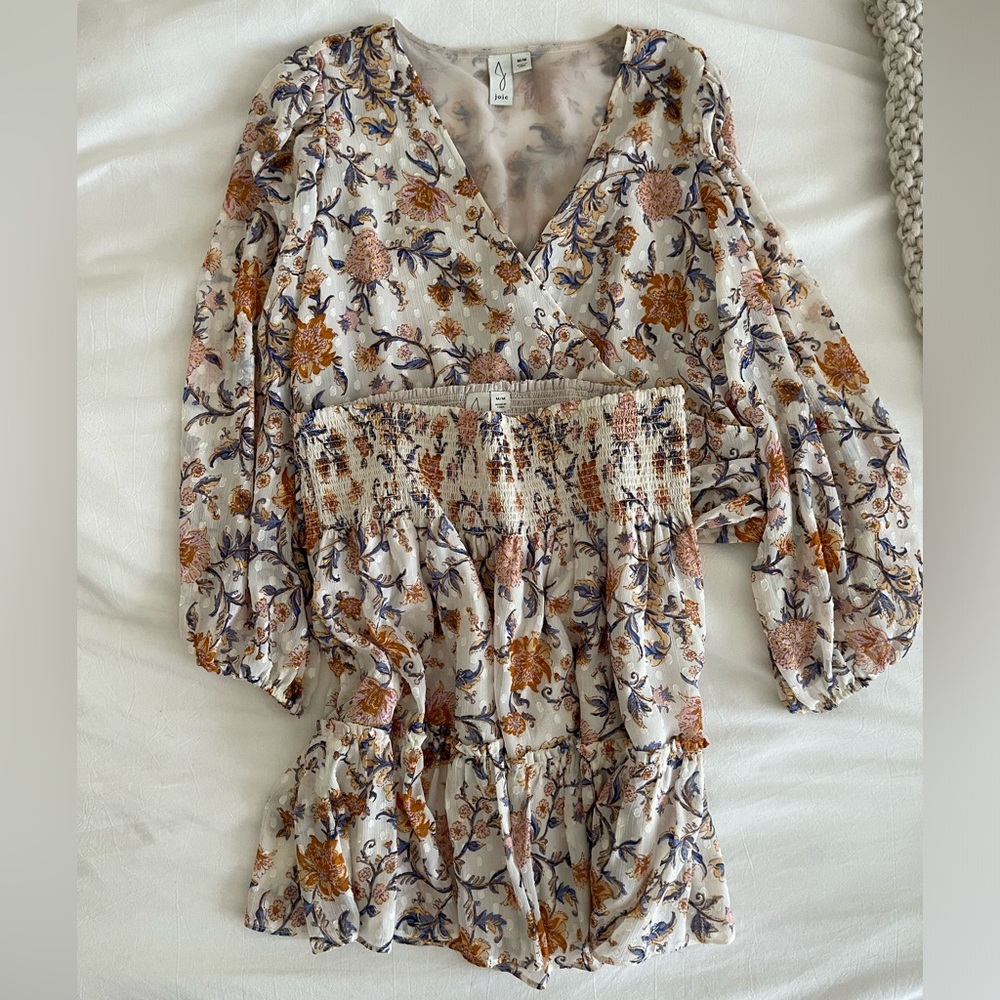 Joie Floral Two Piece Dress - Blouse Skirt Set